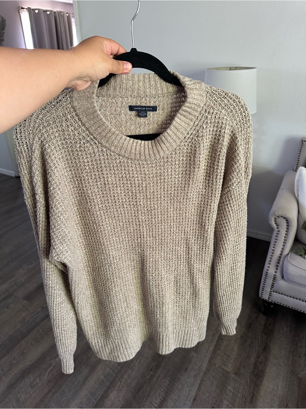 American Eagle Outfitters Beige Crew Neck Sweater - Picture 1 of 4